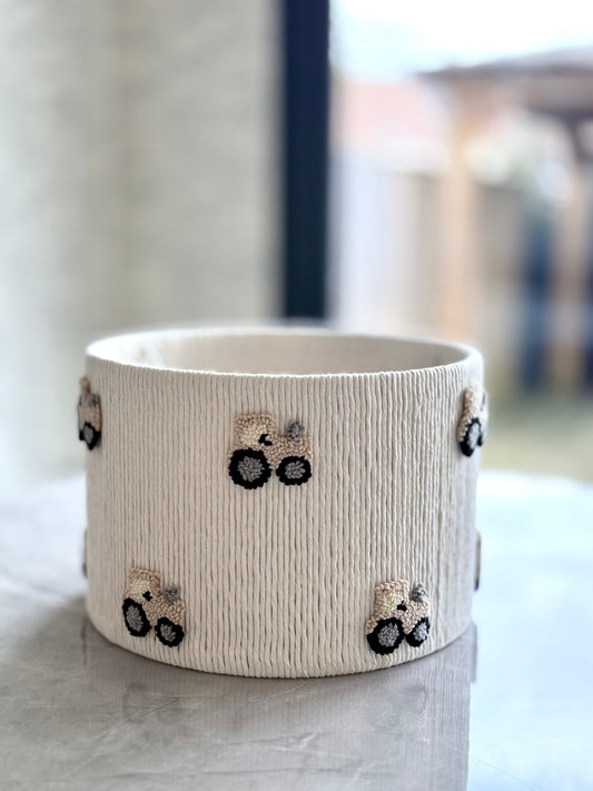BEIGE TRACTOR LAMPSHADE
