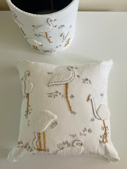 LUXURY FLAMINGO LAMP AND CUSHION COVER SET