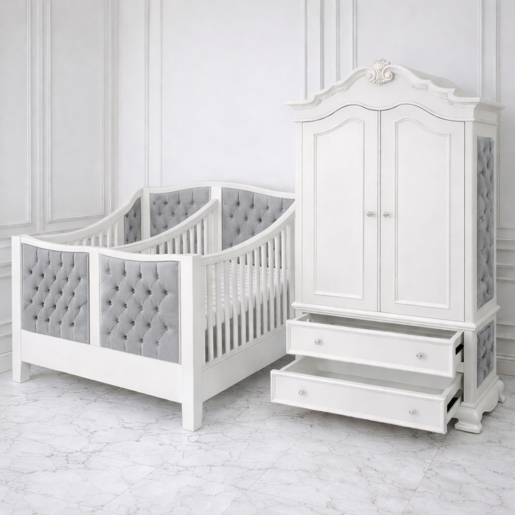 Bella Luxury Twin Cot with Wardrobe