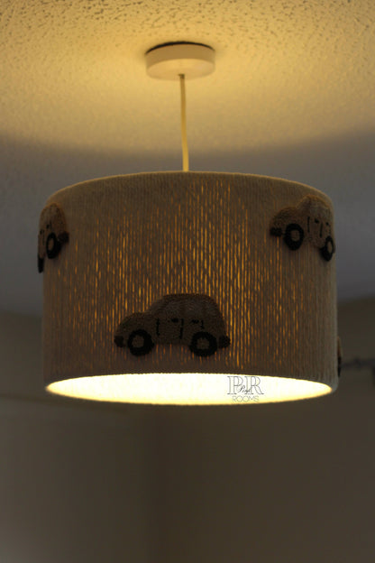 CAR LAMPSHADE decorated with cars