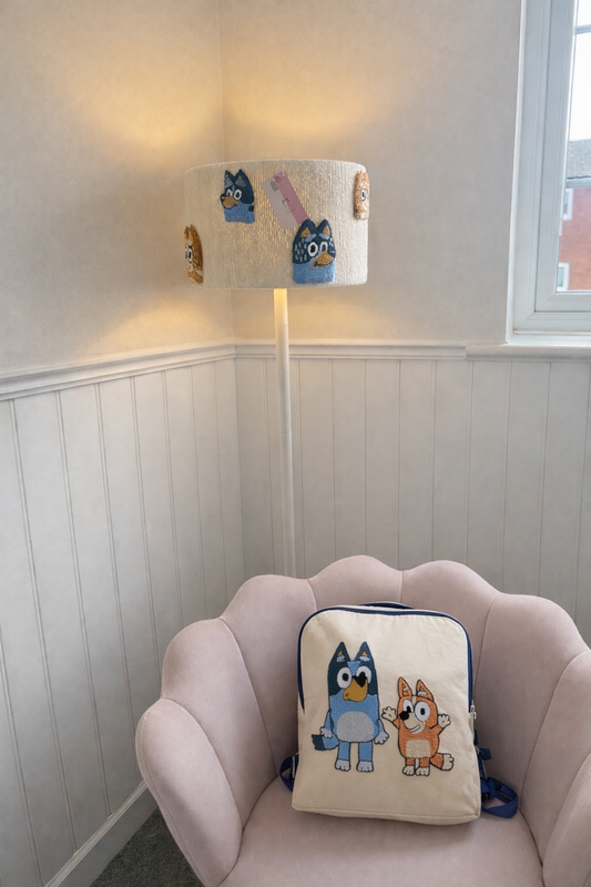 Bluey Themed Lampshade and Back Pack