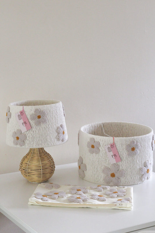 MISS BLOOM SET- Table Lampshade, Pendant Lampshade + Cushion Cover