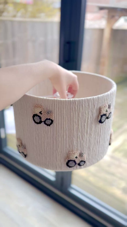 BEIGE TRACTOR LAMPSHADE