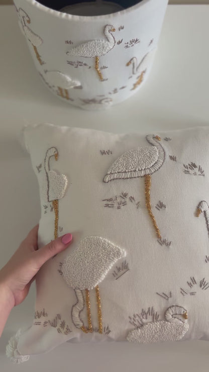 LUXURY FLAMINGO LAMP AND CUSHION COVER SET